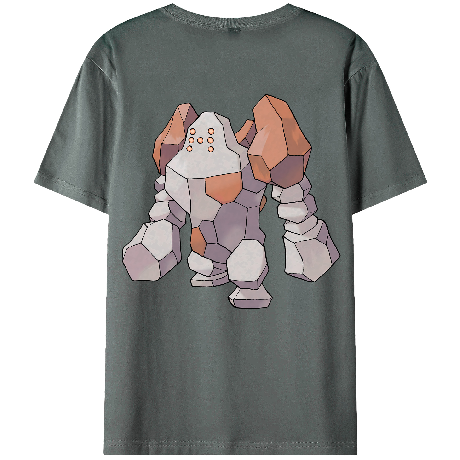 （画像用） ポケットモンスター Pokémon 綿100％ メンズ半袖Tシャツ（バックプリント） 通気性